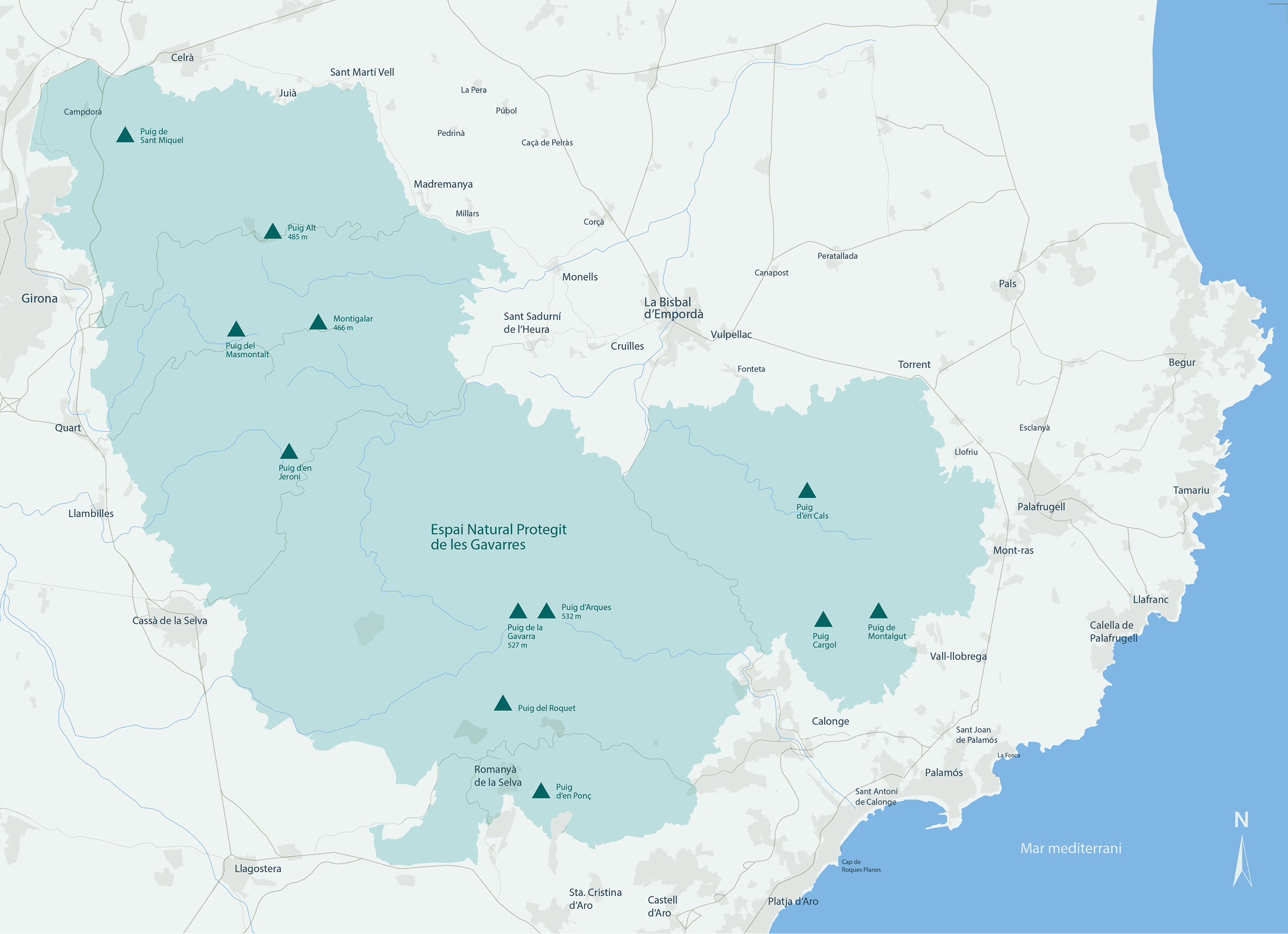 Mapa de les gavarres